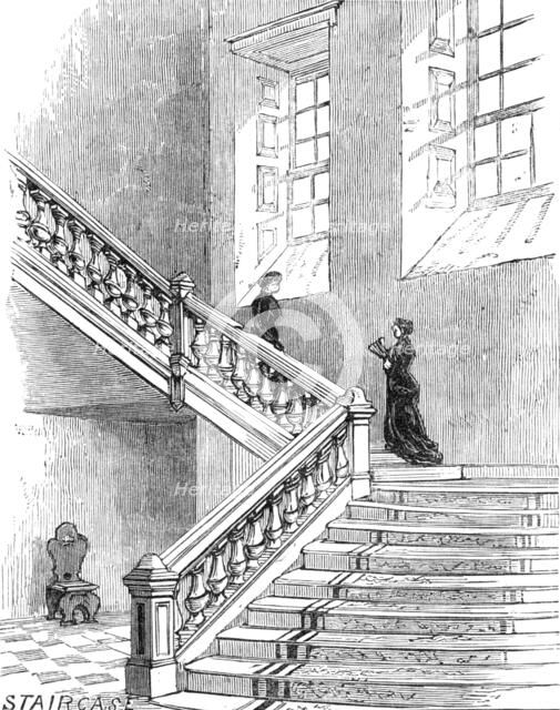 The Royal Visit to Edinburgh: Staircase, Holyrood Palace, 1881.  Creator: Unknown.