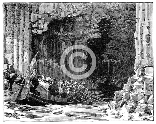 The Royal Visit to Fingal's Cave, Staffa, Scotland, 1847, (1900).Artist: William Barnes Wollen