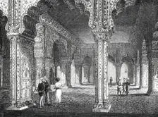 The Royal Visit to India: Interior of the Dewan-I-Khas, in the Palace at Delhi, 1876. Creator: Unknown