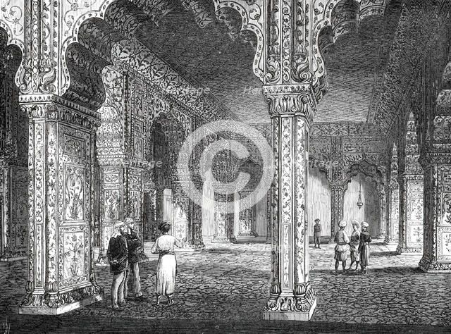 The Royal Visit to India: Interior of the Dewan-I-Khas, in the Palace at Delhi, 1876. Creator: Unknown.