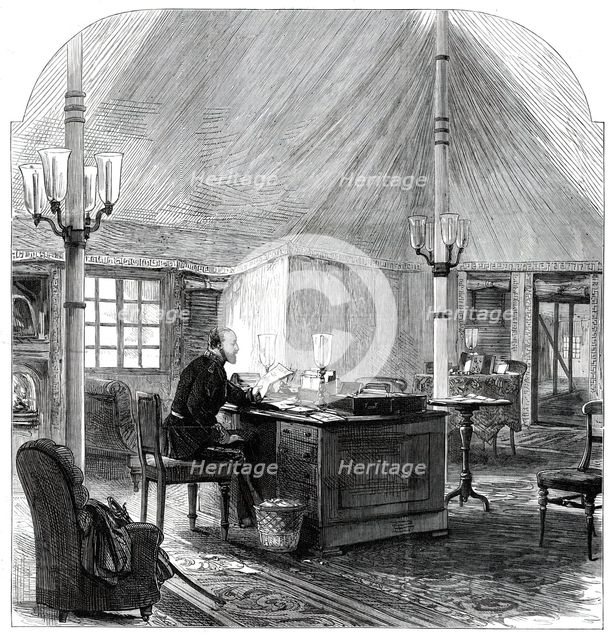 The Royal Visit to India: private tent of the Prince of Wales at the camp of Delhi...1876. Creator: Unknown.