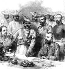 The Royal Visit to India: Scindia proposing the health of the Prince of Wales at Gwalior...1876. Creator: Unknown