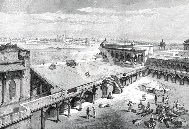 The Royal Visit to India: the Taj Mahal, from the Fort, Agra, 1876. Creator: Unknown.