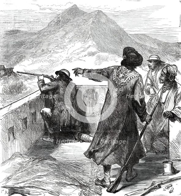 The Royal Visit to India: the Prince of Wales shooting his first tiger at Jeypore...1876. Creator: Unknown.