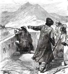 The Royal Visit to India: the Prince of Wales shooting his first tiger at Jeypore...1876. Creator: Unknown