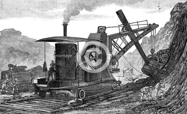 The Royal Visit to Swansea: steam navvy used in making the new dock at Swansea, 1881. Creator: Unknown.