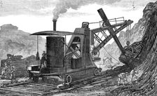 The Royal Visit to Swansea: steam navvy used in making the new dock at Swansea, 1881. Creator: Unknown