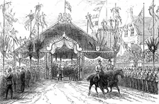 The Royal Visit to Swansea: reception-pavilion, Walter-Road, 1881. Creator: Unknown