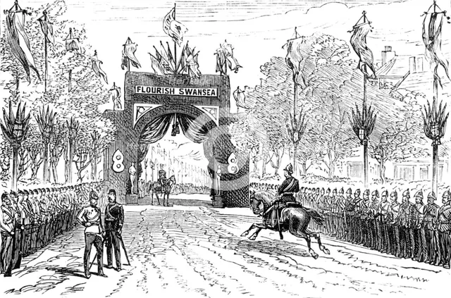 The Royal Visit to Swansea: the arch in Walter-Road, 1881. Creator: Unknown.