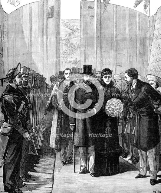 The Royal Visit to Swansea: the Prince and Princess of Wales opening the new Dock, 1881. Creator: Unknown.