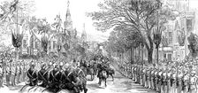 The Royal Visit to Swansea: the procession passing down Walter-Road, 1881. Creator: Unknown