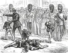 The Royal Visit to the City: Amusements of the Crowd - Scrambling for Pence, 1876. Creator: Unknown