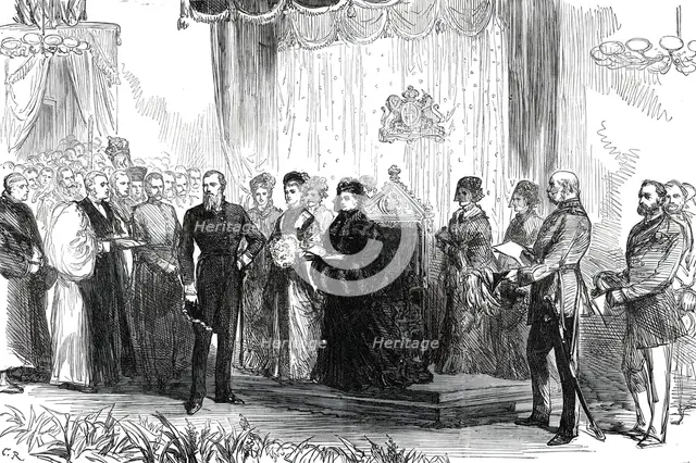 The Royal Visit to the East End: the Queen declaring the new wing of the London Hospital open, 1876. Creator: C.R..