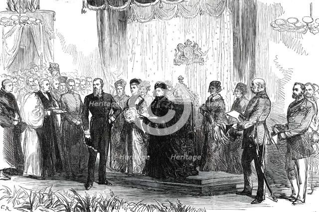 The Royal Visit to the East End: the Queen declaring the new wing of the London Hospital open, 1876. Creator: C.R..