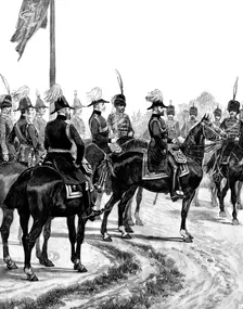The Royal Visit to Warwickshire: the Prince of Wales reviewing the Warwickshire Yeomanry Corps, 1895 Creator: Unknown