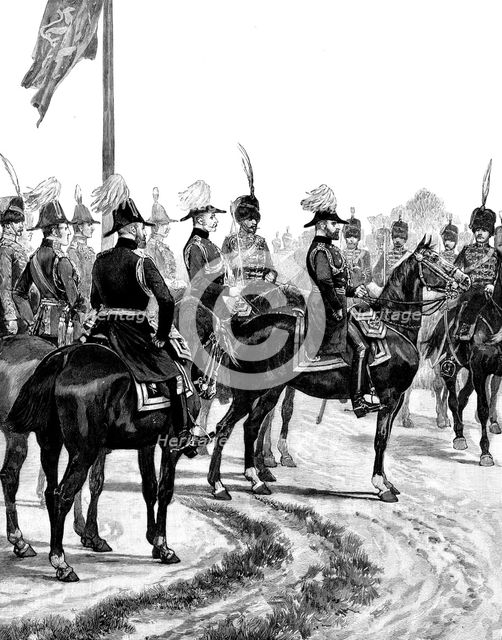 The Royal Visit to Warwickshire: the Prince of Wales reviewing the Warwickshire Yeomanry Corps, 1895 Creator: Unknown.