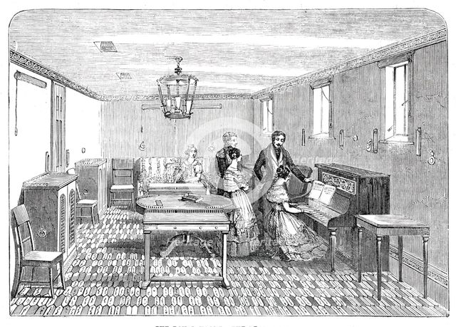 The Royal Yacht, the Drawing-Room, 1844. Creator: Ebenezer Landells.