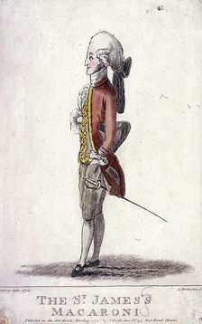 The St James's Macaroni 1772. Artist: James Bretherton