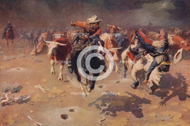 'The Stampede', c1912, (c1915). Artist: William Robinson Leigh.