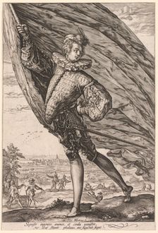 The Standard Bearer, Turned to Left, 1587. Creator: Hendrick Goltzius (Dutch, 1558-1617)