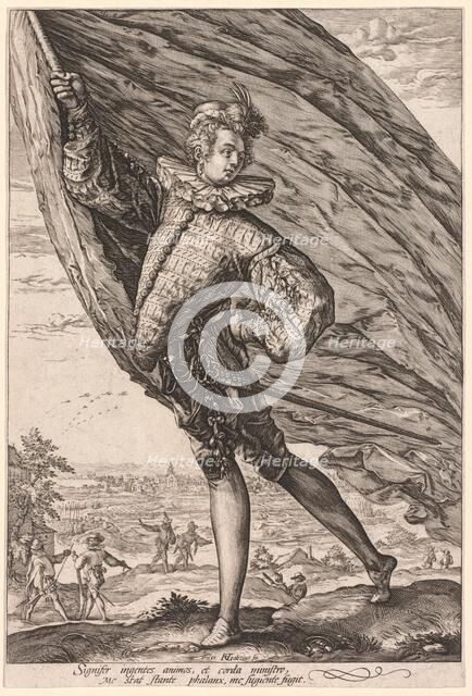 The Standard Bearer, Turned to Left, 1587. Creator: Hendrick Goltzius (Dutch, 1558-1617).