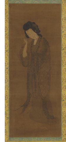 The Standing Figure of a Woman, Late Ming or early Qing dynasty, 17th century. Creators: Unknown, Yuan Qian