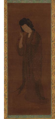 The Standing Figure of a Woman, Late Ming or early Qing dynasty, 17th century. Creators: Unknown, Yuan Qian