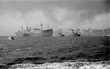 The Stanhill is escorted by tugs, c1945-c1965. Artist: SW Rawlings