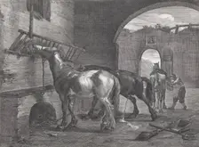 The stable, 1650-1660. Creator: Cornelis de Visscher