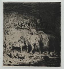 The Stable. Creator: Charles-Émile Jacque (French, 1813-1894)