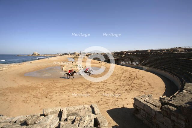 The stadium at Caesarea, Israel. Artist: Samuel Magal