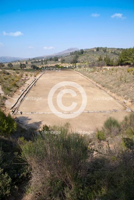 The stadium at Nemea, Greece. Creator: Samuel Magal.