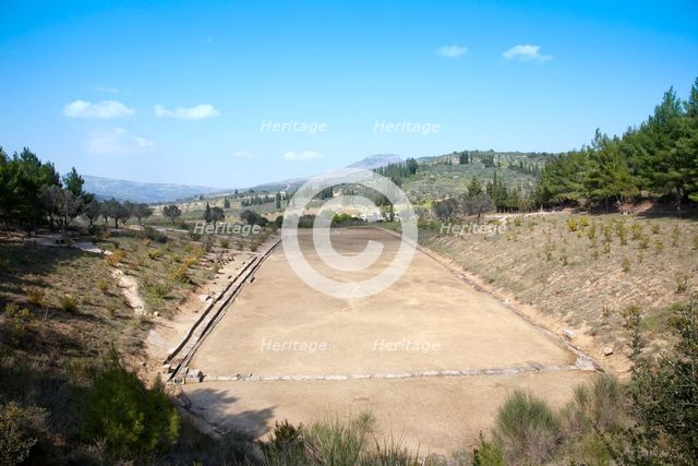 The stadium at Nemea, Greece. Creator: Samuel Magal.