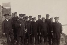 The Staff of the Expedition: Doctor Grinevetskii, the Official Dmitriev, the Foreman..., 1889. Creator: Unknown