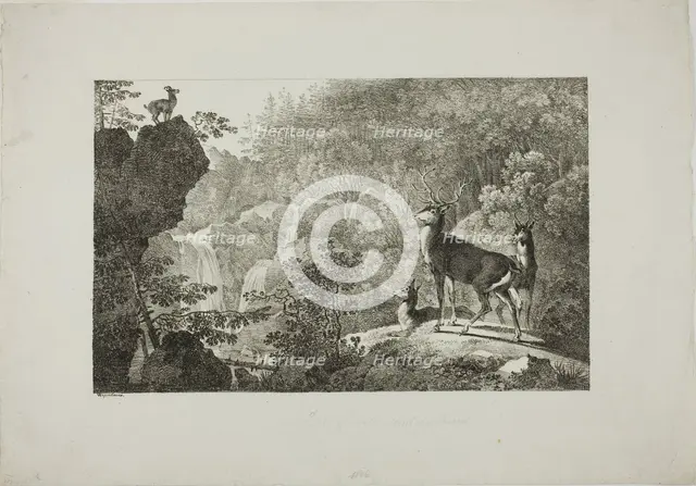 The Stag and the Chamois, n.d. Creator: Max Josef Wagenbauer.