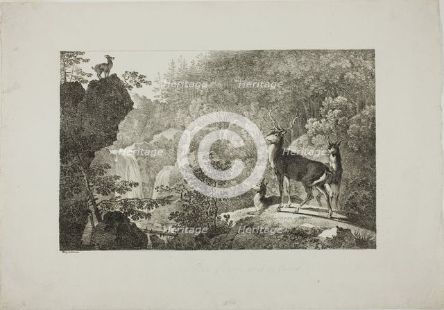 The Stag and the Chamois, n.d. Creator: Max Josef Wagenbauer.