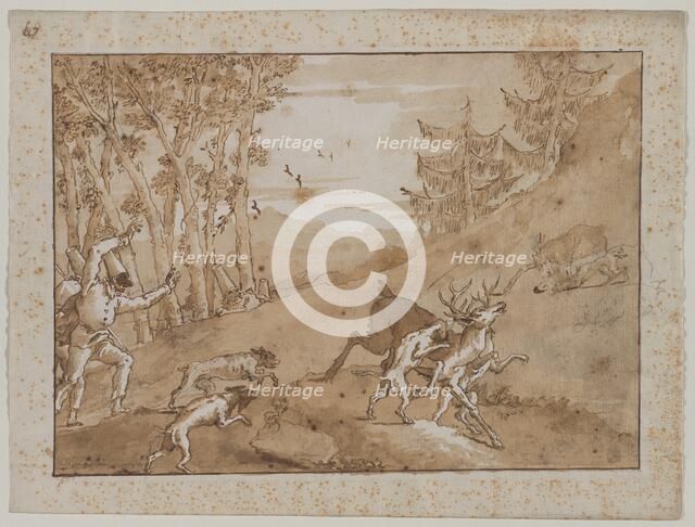 The Stag Hunt, 1790s. Creator: Giovanni Domenico Tiepolo (Italian, 1727-1804).