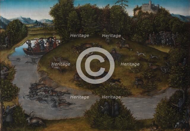 The Stag Hunt of the Elector Frederic the Wise (1463-1525) of Saxony, 1530-1629. Creator: Lucas Cranach the Elder.