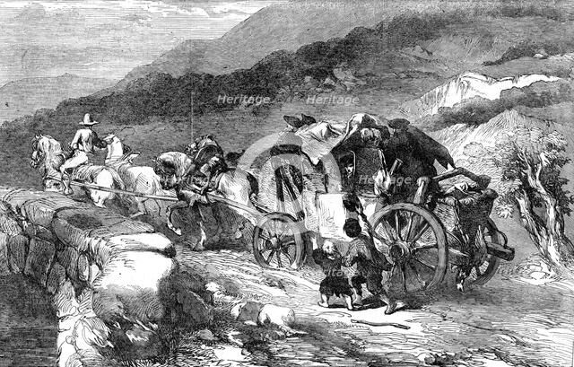 'The Stage-Coach of the Last Century', 1855. Artist: Unknown