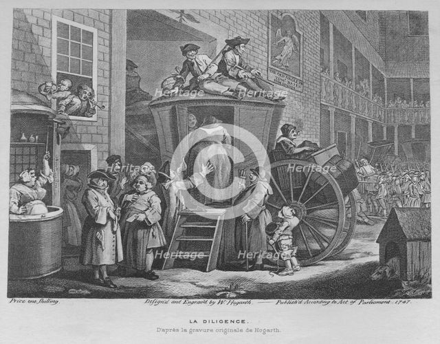 'The Stage Coach or Country Inn Yard', 1747. Artist: William Hogarth.
