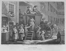 The Stage Coach or Country Inn Yard 1747. Artist: William Hogarth