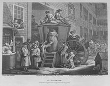 The Stage Coach or Country Inn Yard 1747. Artist: William Hogarth