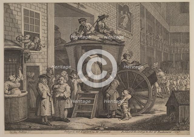 The Stage Coach, or The Country Inn Yard, 1747. Creator: William Hogarth.