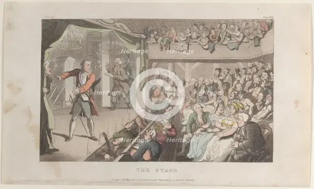 The Stage. George Primrose as "Horatio," from "The Vicar of Wakefield", May 1, 1817., May 1, 1817. Creator: Thomas Rowlandson.