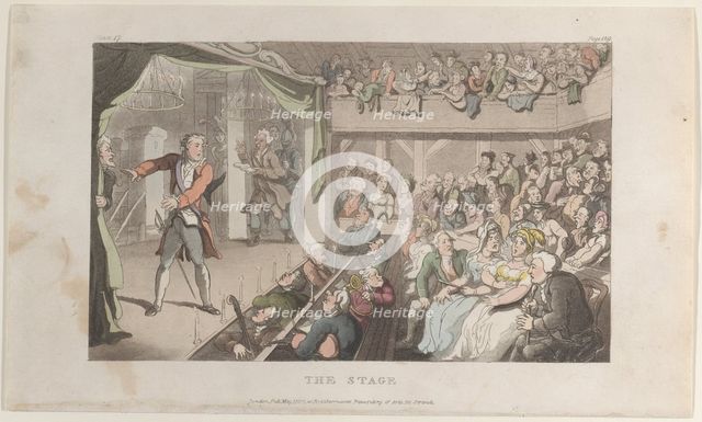 The Stage. George Primrose as "Horatio," from "The Vicar of Wakefield", May 1, 1817., May 1, 1817. Creator: Thomas Rowlandson.