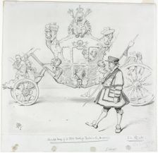 The Stagecoach for Parliamentary Purposes (recto) Study for Cab and Front Left Wheel...(verso). Creator: Edward Tennyson Reed (British, 1860-1933)