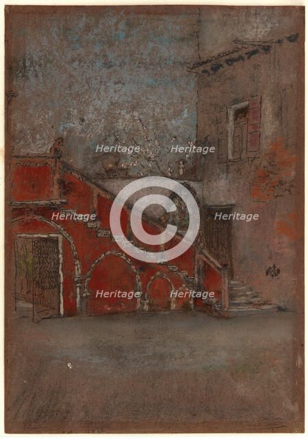 The Staircase: Note in Red, 1880. Creator: James Abbott McNeill Whistler.