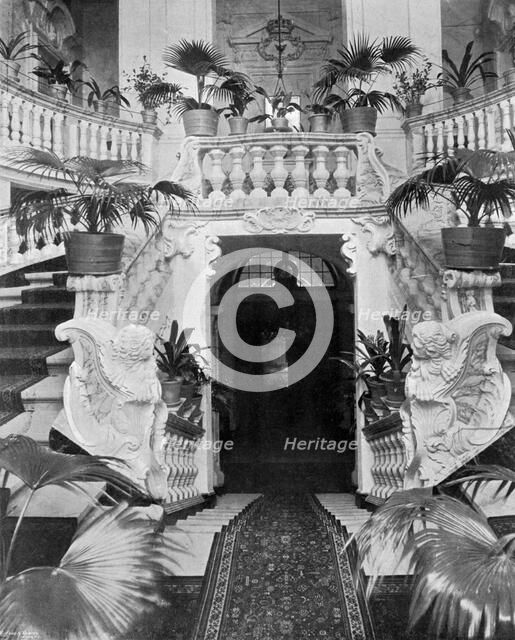 The staircase of Admiralty House, Malta, 1896. Artist: Ellis
