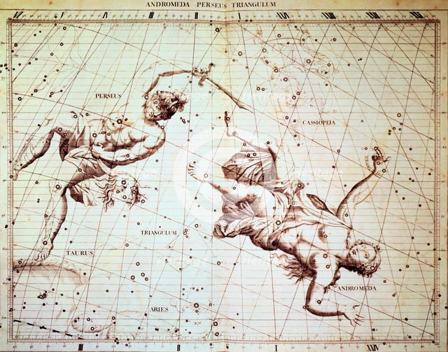 The star constellations Perseus and Andromeda, 1729. Creator: Sir James Thornhill.