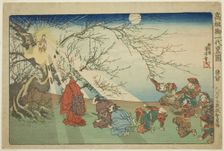 The Star Descends on Echi on the Thirteenth Night of the Ninth Month (Kugatsu jusan..., c. 1830/35. Creator: Utagawa Kuniyoshi